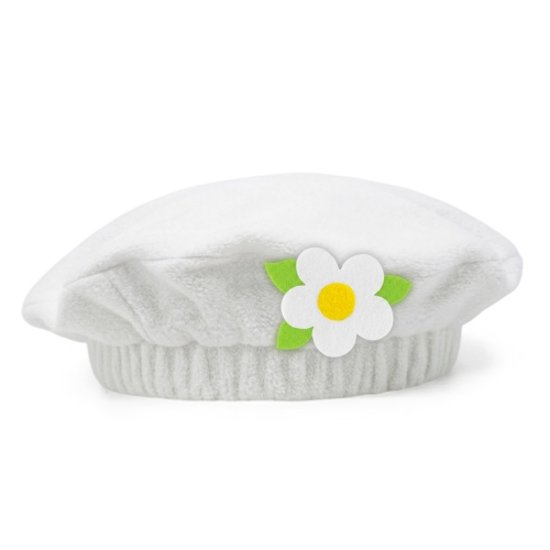 BERET KWIATEK POLAROWY BIAŁY