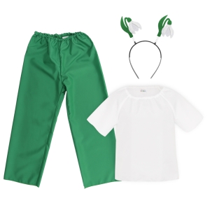 ZESTAW KWIATEK PRZEBIŚNIEG FILCOWY BIAŁO-ZIELONY 116-128 3el