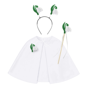 ZESTAW KWIATEK PRZEBIŚNIEG FILCOWY BIAŁO-ZIELONY S 4el