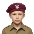 BERET WOJSKOWY ORZEŁEK POLAROWY BORDOWY