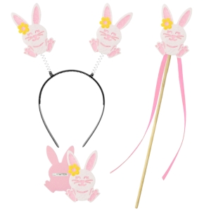 ZESTAW KRÓLICZEK BIAŁO-RÓŻOWY 3el