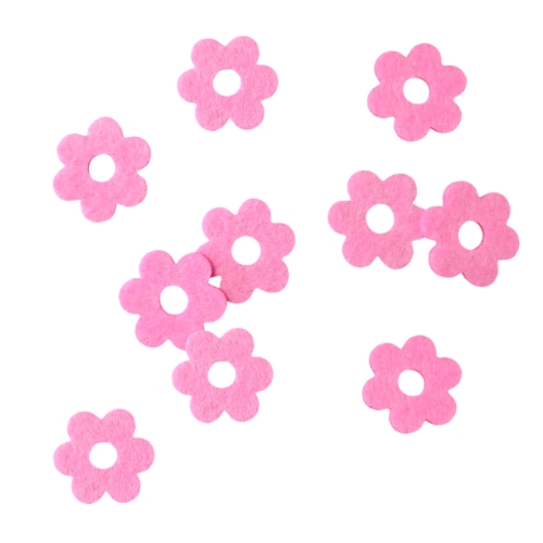 KONFETTI KWIATKI FILCOWE RÓŻOWE 10szt