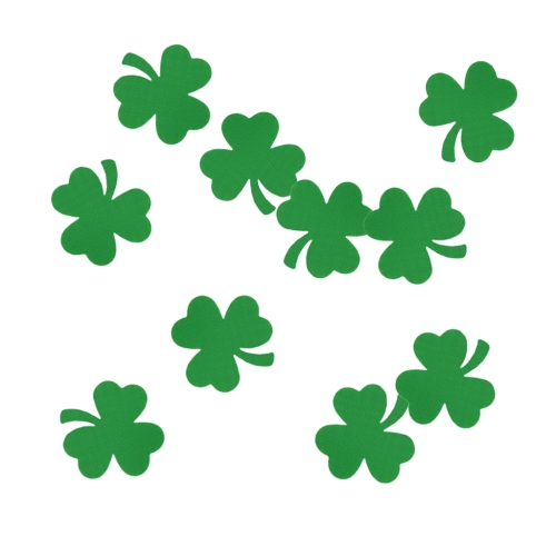 KONFETTI KONICZYNKI TRZYLISTNE FILCOWE ZIELONE 10szt