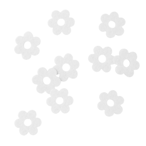 KONFETTI KWIATKI FILCOWE BIAŁE 10szt