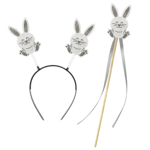 ZESTAW KRÓLICZEK BIAŁO-SZARY 2el