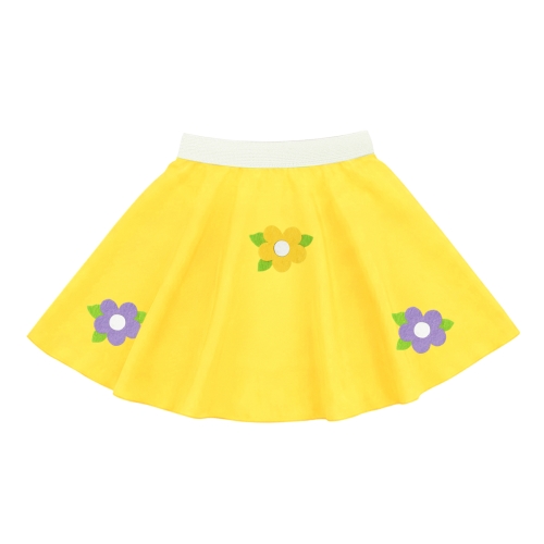 SPÓDNICZKA KWIATKI PONGEE ŻÓŁTA S/M