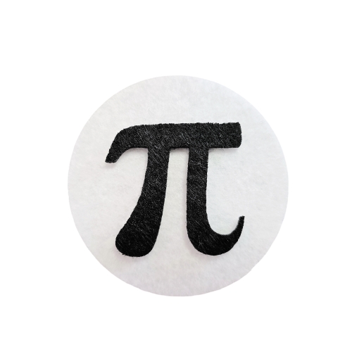 EMBLEMAT LICZBA PI FILCOWY BIAŁO-CZARNY 6cm