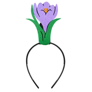 OPASKA KWIATEK KROKUS FILCOWA FIOLETOWO-ZIELONA