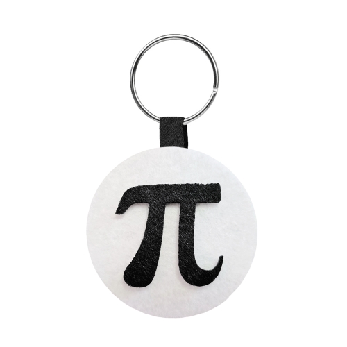 BRELOK LICZBA PI FILCOWY BIAŁO-CZARNY 6cm
