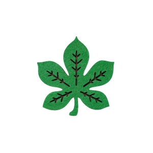 EMBLEMAT LIŚĆ KASZTANOWCA FILCOWY ZIELONY 6cm