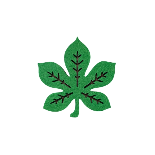 EMBLEMAT LIŚĆ KASZTANOWCA FILCOWY ZIELONY 6cm