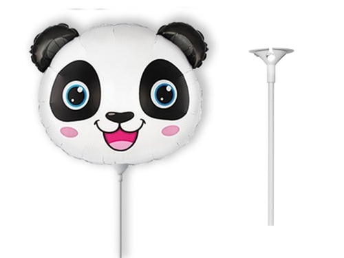 BALON PANDA BIAŁO-CZARNY 14'' 36cm + PATYK