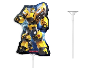 BALON TRANSFORMERS ŻÓŁTY 14'' 36cm + PATYK