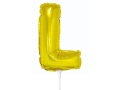 BALON LITERA L ZŁOTY 14'' 36cm + PATYK