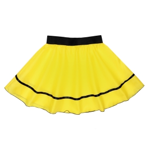 SPÓDNICZKA ŻÓŁTA PONGEE LAM. CZARNA M