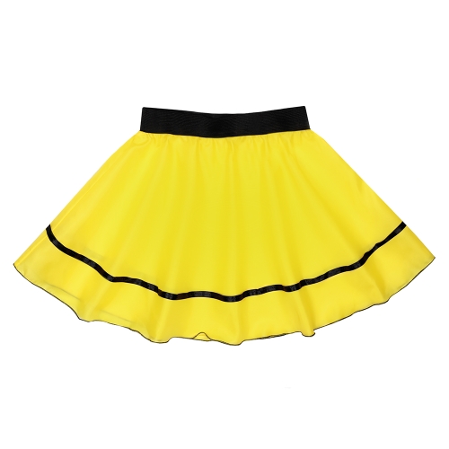 SPÓDNICZKA ŻÓŁTA LAM. CZARNA S/M