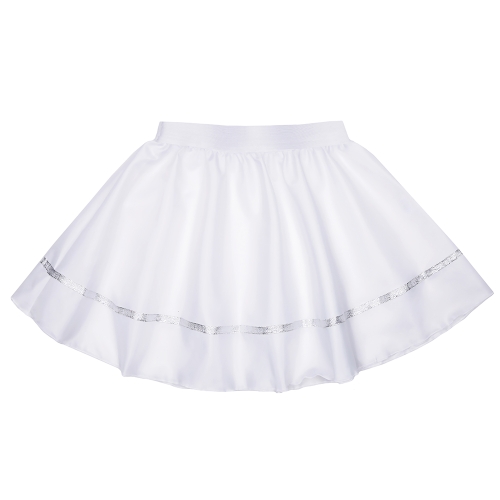 SPÓDNICZKA PONG BIAŁA LAM. SREBRNA S/M