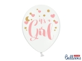BALON BIAŁY ITS A GIRL RÓŻ 30cm 1szt
