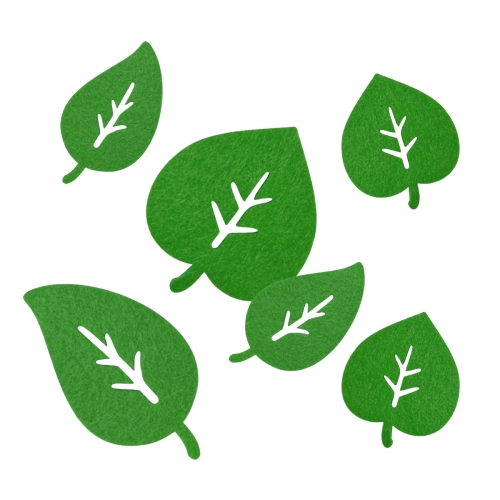 ZESTAW LIŚCI WIOSENNYCH CIEMNOZIELONY MIX 6szt