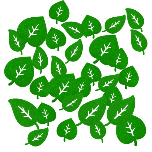 ZESTAW LIŚCI WIOSENNYCH CIEMNOZIELONY MIX 36szt