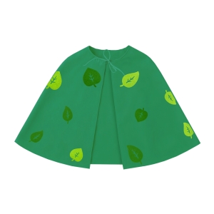 PELERYNA LIŚCIE WIOSENNE PONGEE MIX CIEMNOZIELONA 146-158