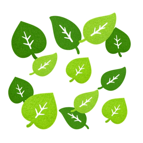 ZESTAW LIŚCI WIOSENNYCH JASNO/CIEMNOZIELONY MIX 12szt