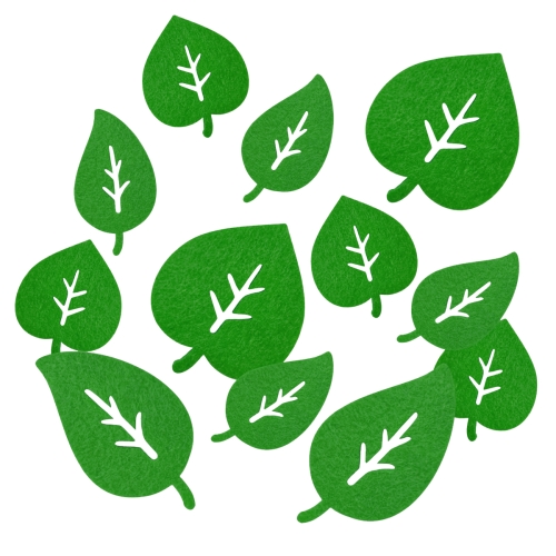 ZESTAW LIŚCI WIOSENNYCH CIEMNOZIELONY MIX 12szt