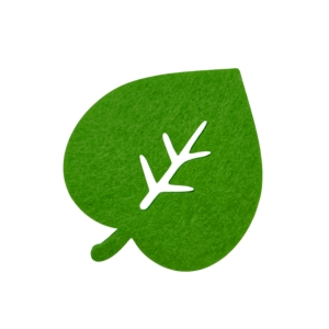 FRONT LIŚĆ SERCE ŚREDNI CIEMNOZIELONY 6,5x5,5cm