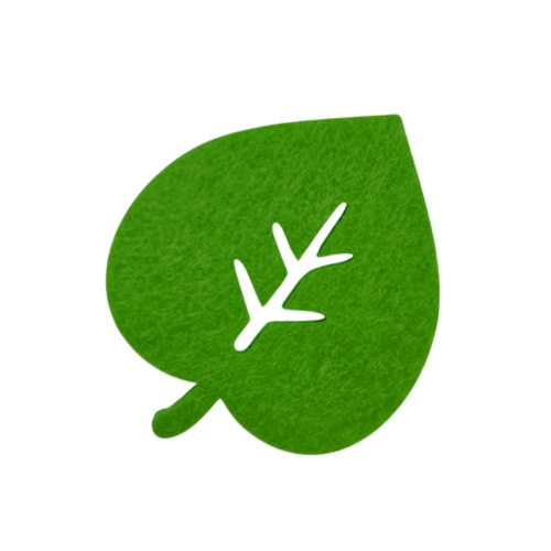 FRONT LIŚĆ SERCE ŚREDNI CIEMNOZIELONY 6,5x5,5cm