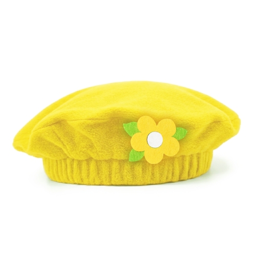 BERET KWIATEK POLAROWY ŻÓŁTY