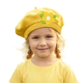 BERET KWIATEK POLAROWY ŻÓŁTY