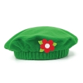 BERET KWIATEK POLAROWY ZIELONO-CZERWONY