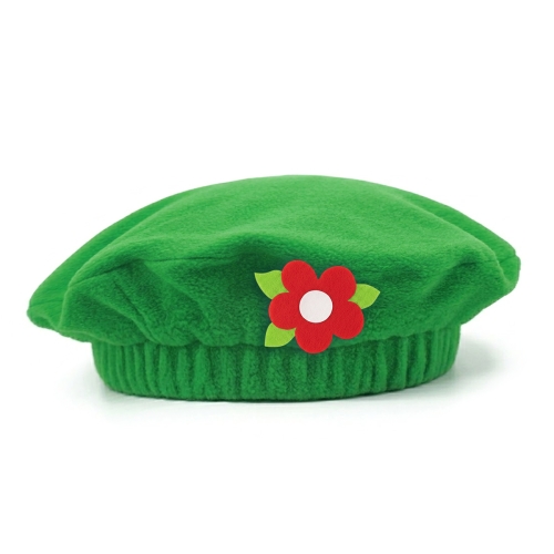 BERET KWIATEK POLAROWY ZIELONO-CZERWONY