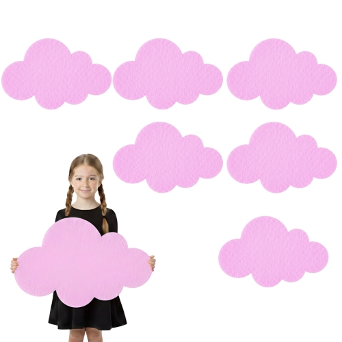 ZESTAW MAXI FRONTÓW CHMURKI FILCOWY RÓŻOWY 55x36cm 6szt