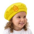BERET PISANKA POLAROWY ŻÓŁTO-POMARAŃCZOWY