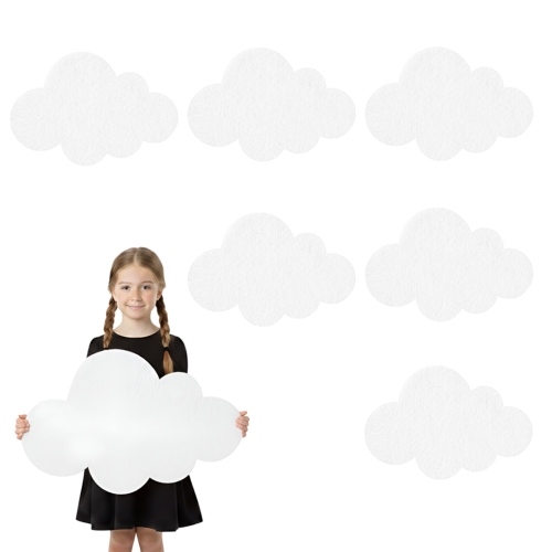 ZESTAW MAXI FRONTÓW CHMURKI FILCOWY BIAŁY 55x36cm 6szt