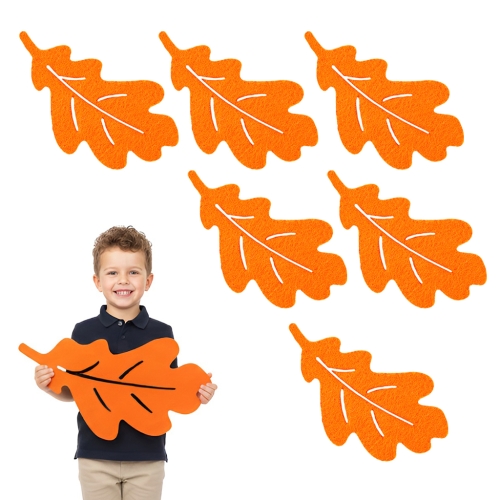 ZESTAW MAXI FRONTÓW LIŚĆ DĘBU FILCOWY POMARAŃCZOWY 55x30cm 6szt