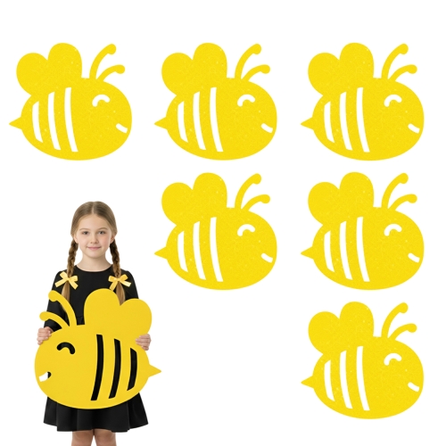 ZESTAW MAXI FRONTÓW PSZCZÓŁKA FILCOWY ŻÓŁTY 37x36cm 6szt