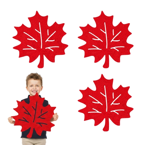 ZESTAW MAXI FRONTÓW LIŚĆ KLONU FILCOWY CZERWONY 40x36cm 3szt