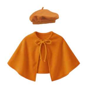 ZESTAW PELERYNA I BERET POMARAŃCZOWY S/M 2el