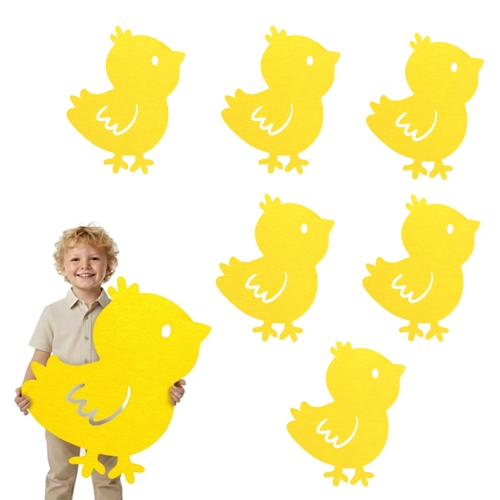 ZESTAW MAXI FRONTÓW KURCZACZEK FILCOWY ŻÓŁTY 48,5x35,5cm 6szt