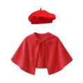 ZESTAW PELERYNA I BERET CZERWONY 2el