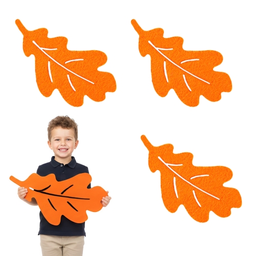 ZESTAW MAXI FRONTÓW LIŚĆ DĘBU FILCOWY POMARAŃCZOWY 55x30cm 3szt