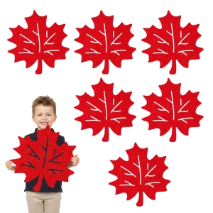 ZESTAW MAXI FRONTÓW LIŚĆ KLONU FILCOWY CZERWONY 40x36cm 6szt