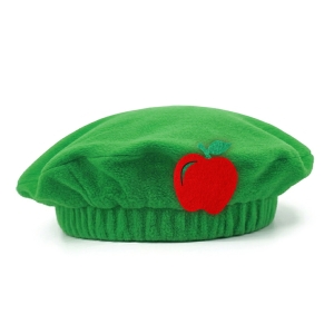 BERET JABŁKO POLAROWY ZIELONO-CZERWONY