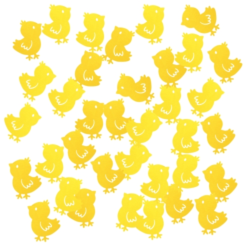 ZESTAW FRONTÓW KURCZACZKI FILCOWY ŻÓŁTY 6cm 36szt