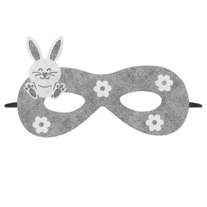 MASKA KRÓLICZEK KWIATKI FILCOWA SZARA