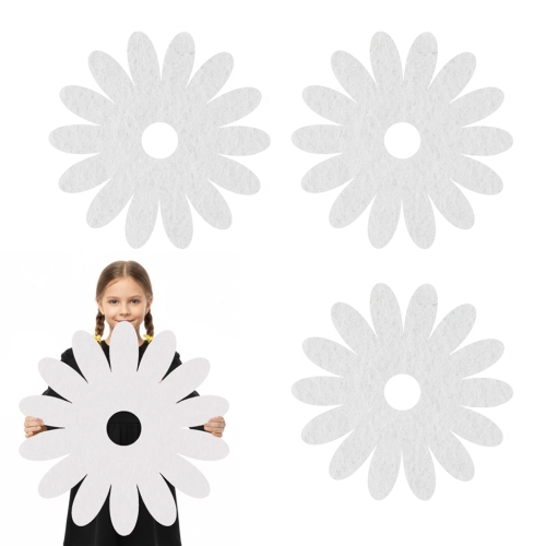 ZESTAW MAXI FRONTÓW KWIATEK FILCOWY BIAŁY  36x36cm 3szt