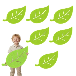 ZESTAW MAXI FRONTÓW LIŚĆ BUKU FILCOWY JASNOZIELONY 55x30cm 6szt