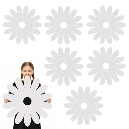 ZESTAW MAXI FRONTÓW KWIATEK FILCOWY BIAŁY 36x36cm 6szt